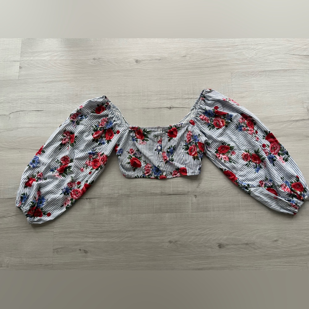 Floral Striped Two-Piece Set